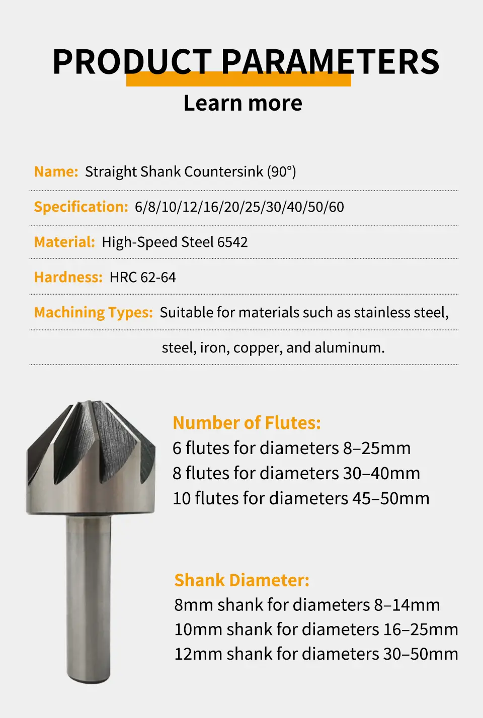8 Mm Chamfer Bit Straight Shank