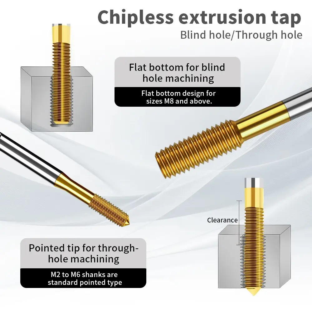 Chipless extrusion tap