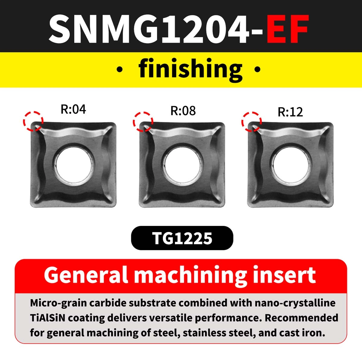 SNMG1204-EF(Stainless Steel)