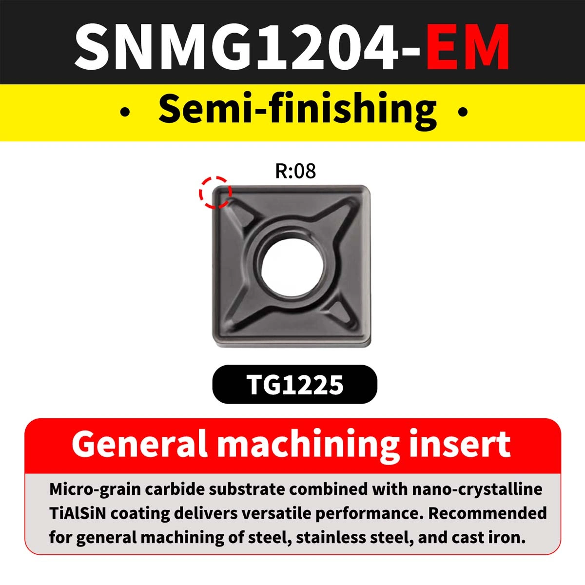 SNMG1204-EM(Stainless Steel)