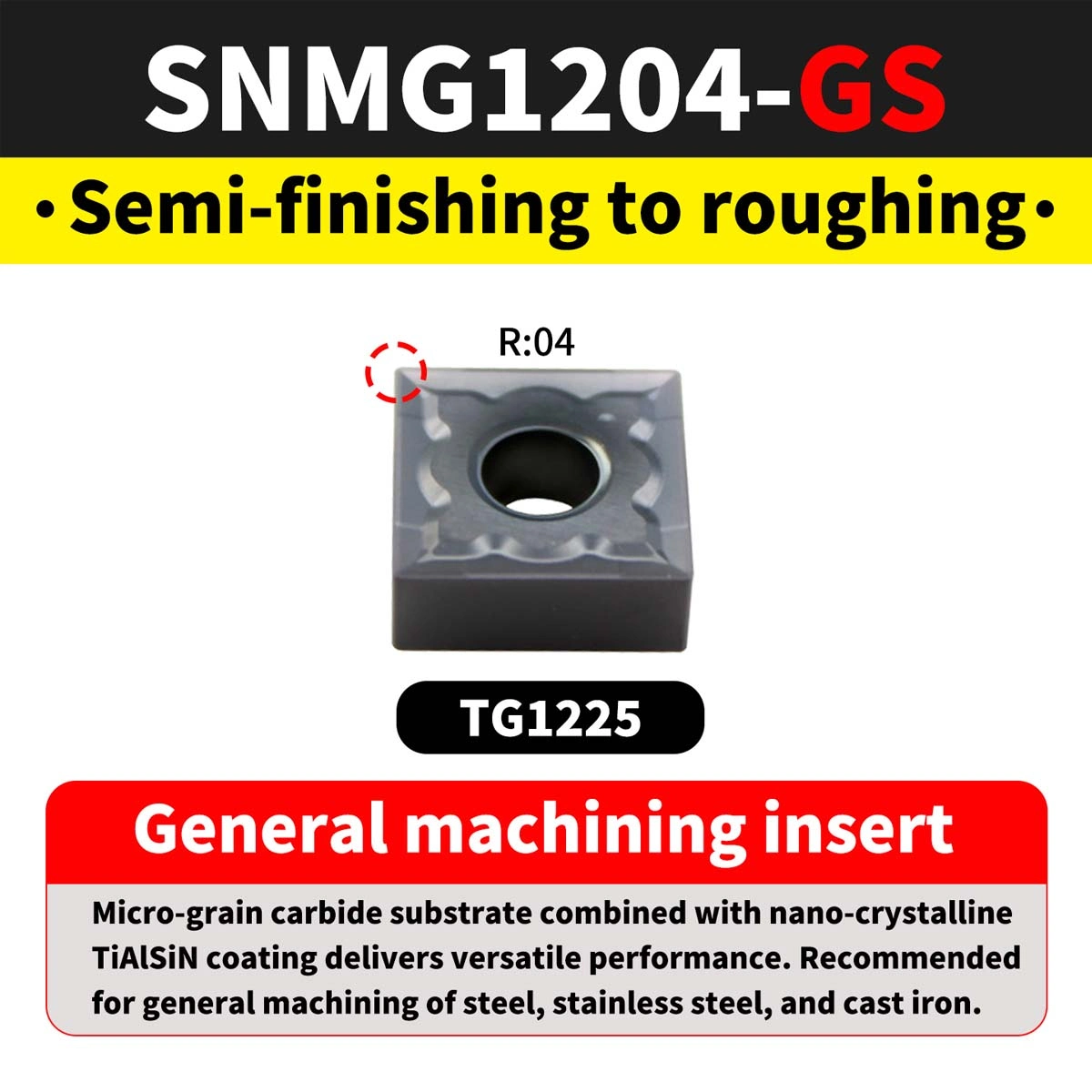 SNMG1204-GS(Stainless Steel)