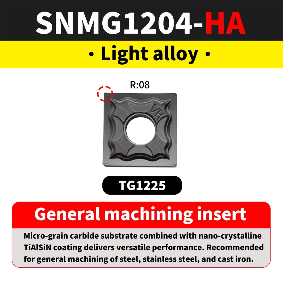 SNMG1204-HA(Stainless Steel)