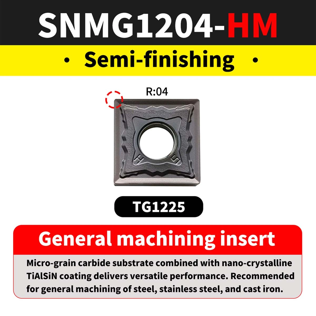 SNMG1204-HM(Stainless Steel)