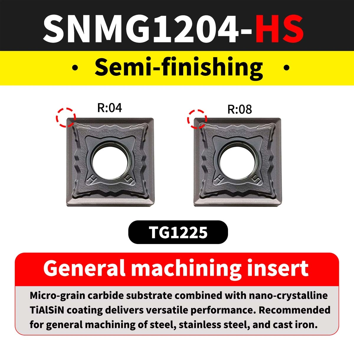 SNMG1204-HS(Stainless Steel)