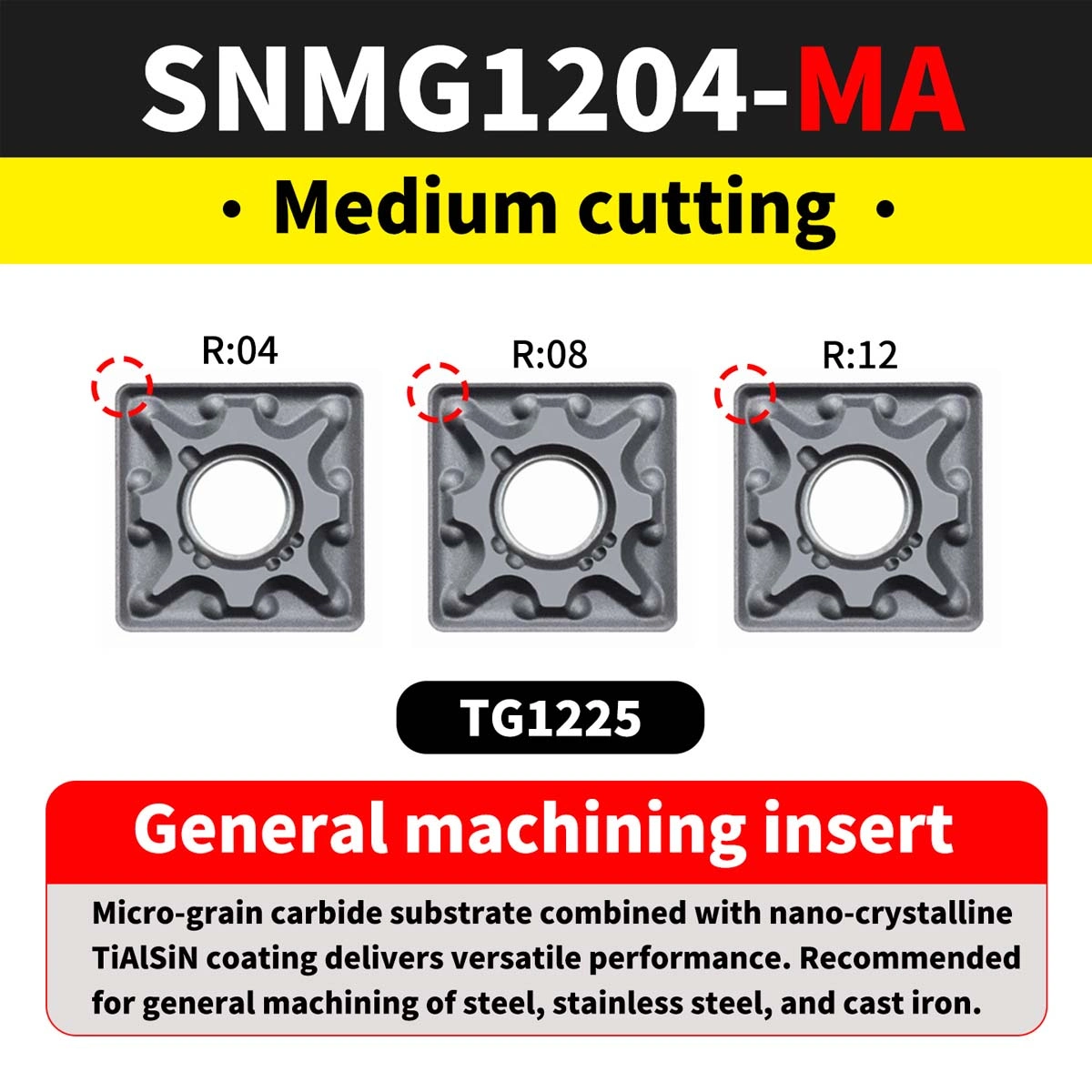 SNMG1204-MA(Stainless Steel)