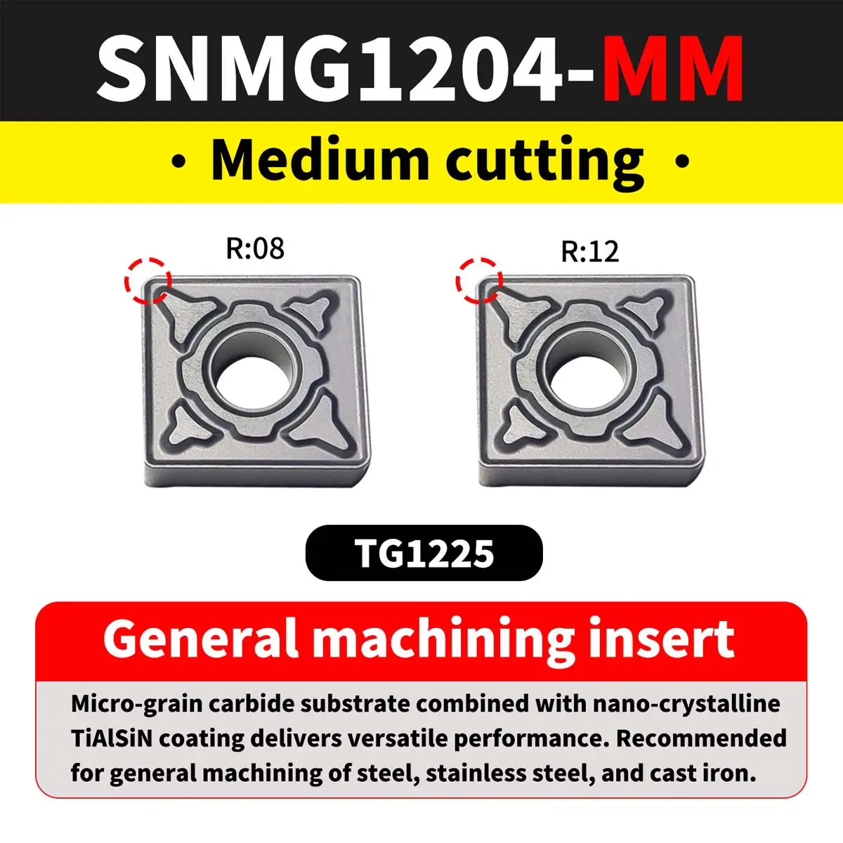 SNMG120408-MM (Stainless Steel)